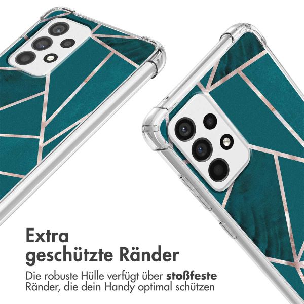 imoshion Design Hülle mit Band für das Samsung Galaxy A52(s) (5G/4G) - Petrol Green Graphic