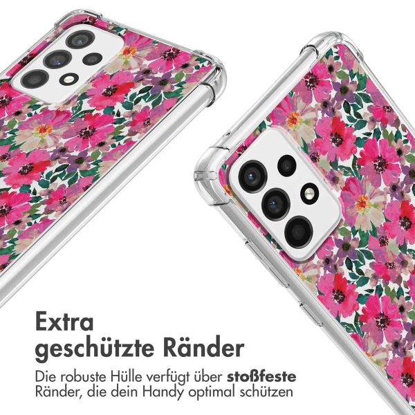 imoshion Design Hülle mit Band für das Samsung Galaxy A52(s) (5G/4G) - Flower Water