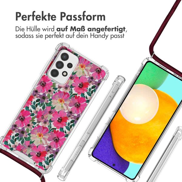 imoshion Design Hülle mit Band für das Samsung Galaxy A52(s) (5G/4G) - Flower Water