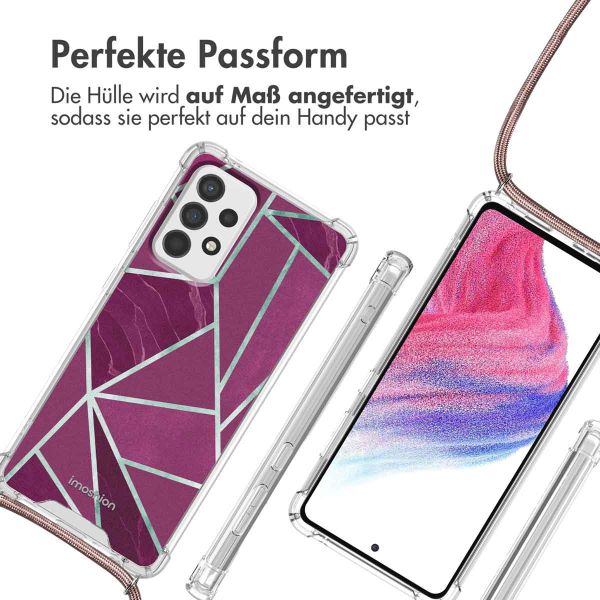 imoshion Design Hülle mit Band für das Samsung Galaxy A53 - Bordeaux Graphic