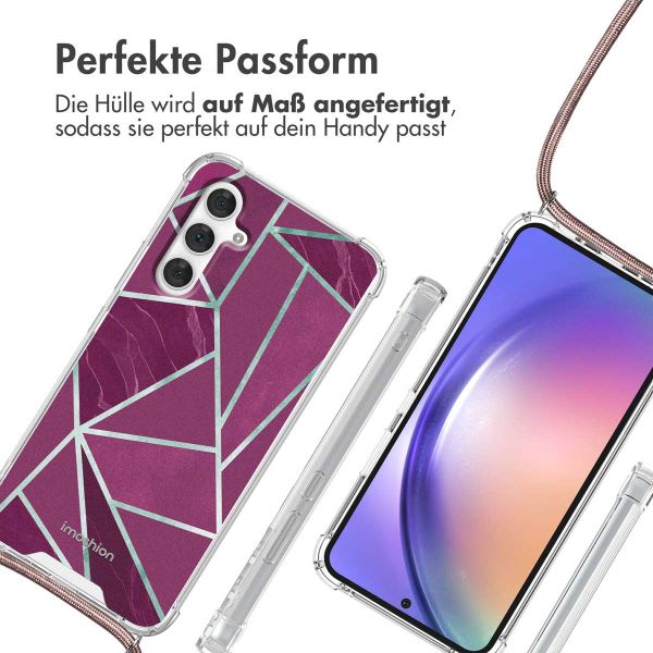 imoshion Design Hülle mit Band für das Samsung Galaxy A54 (5G) - Bordeaux Graphic