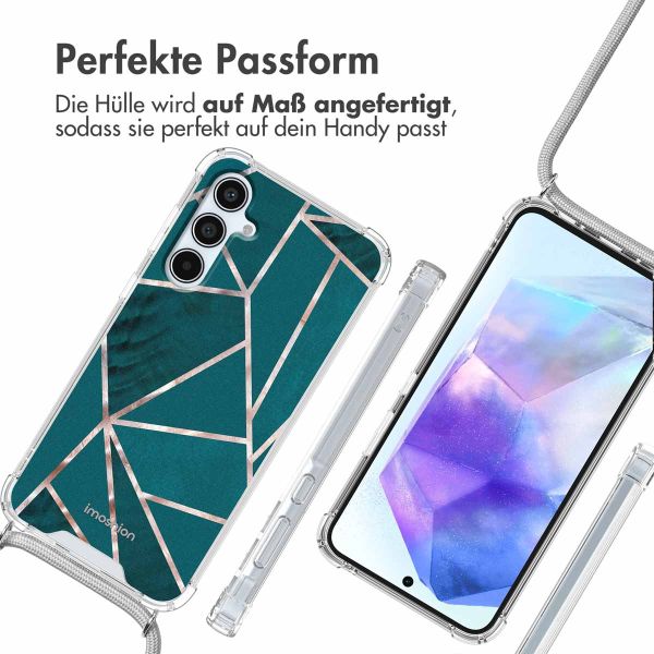 imoshion Design Hülle mit Band für das Samsung Galaxy A55 - Petrol Green Graphic