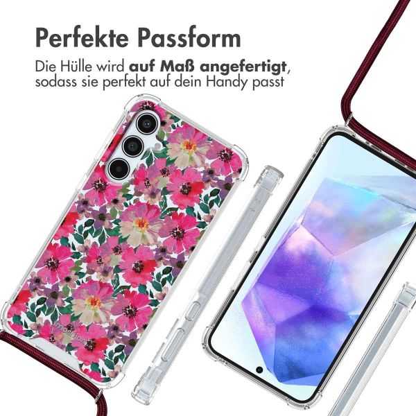 imoshion Design Hülle mit Band für das Samsung Galaxy A55 - Flower Water