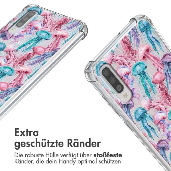 imoshion Design Hülle mit Band für das Samsung Galaxy A70 - Jellyfish Watercolor