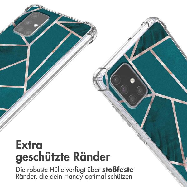 imoshion Design Hülle mit Band für das Samsung Galaxy A71 - Petrol Green Graphic