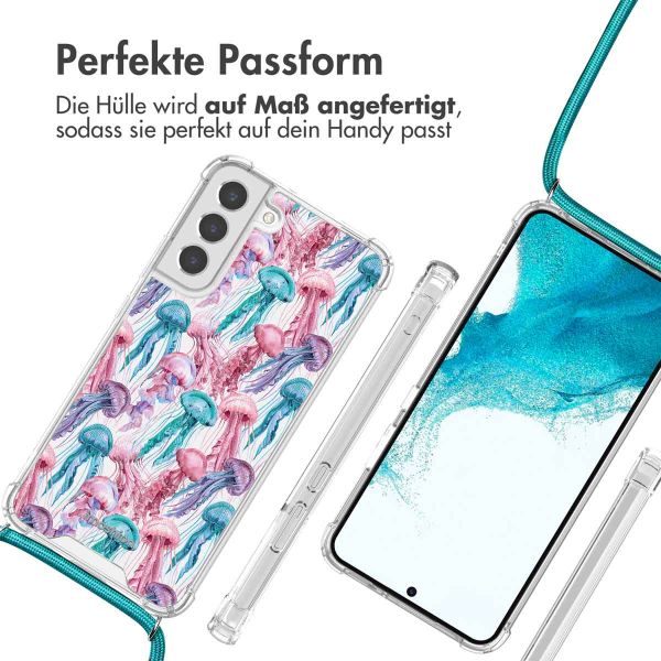 imoshion Design Hülle mit Band für das Samsung Galaxy S22 Plus - Jellyfish Watercolor