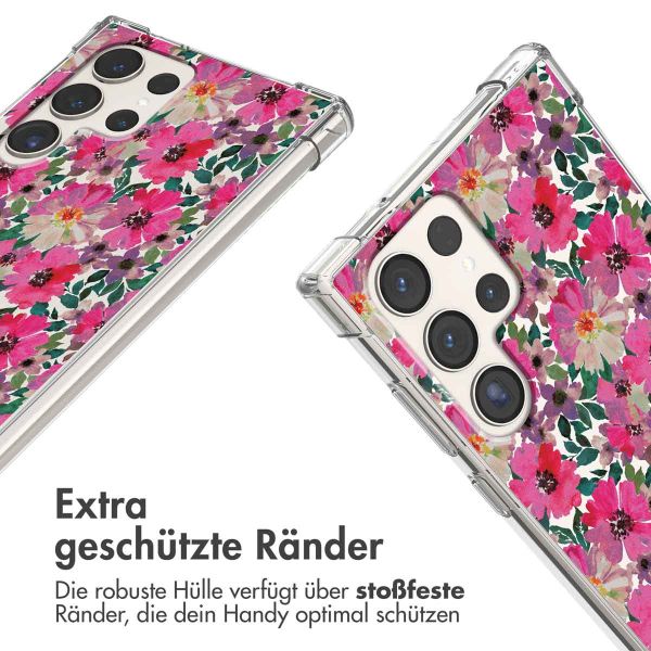 imoshion Design Hülle mit Band für das Samsung Galaxy S23 Ultra - Flower Water