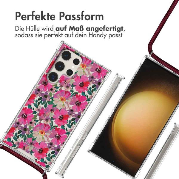 imoshion Design Hülle mit Band für das Samsung Galaxy S23 Ultra - Flower Water