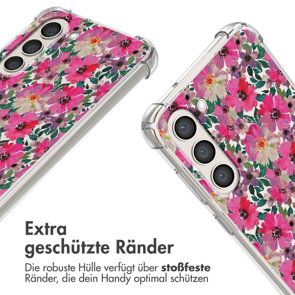 imoshion Design Hülle mit Band für das Samsung Galaxy S23 Plus - Flower Water