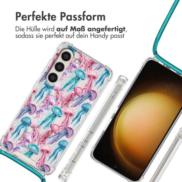 imoshion Design Hülle mit Band für das Samsung Galaxy S23 - Jellyfish Watercolor