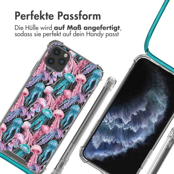iMoshion Design Hülle mit Band für das iPhone 11 Pro Max - Jellyfish Watercolor
