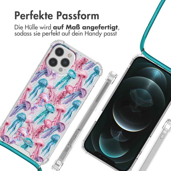 iMoshion Design Hülle mit Band für das iPhone 12 Pro Max - Jellyfish Watercolor