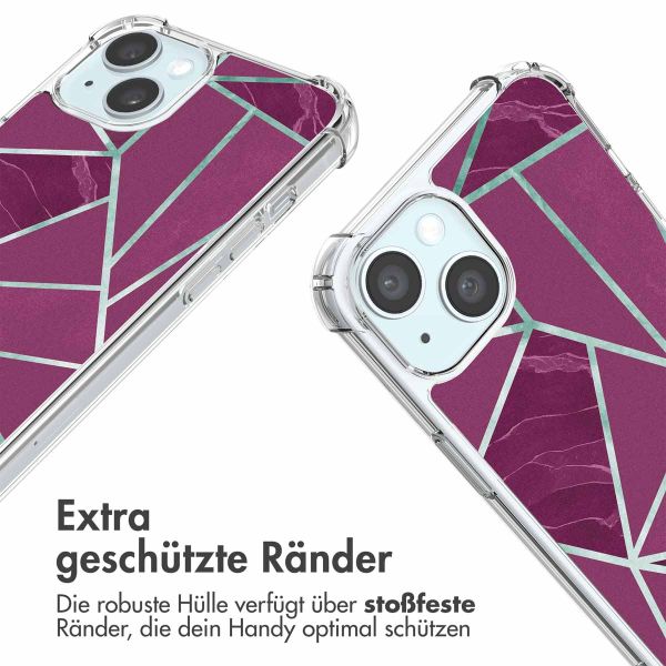 imoshion Design Hülle mit Band für das iPhone 15 - Bordeaux Graphic