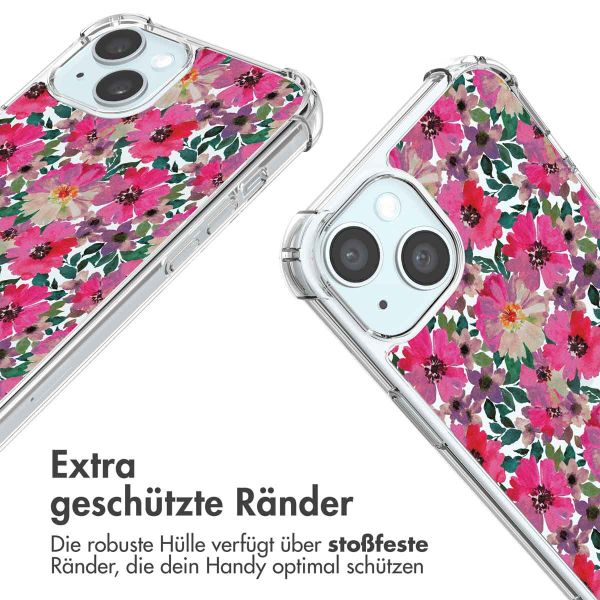 imoshion Design Hülle mit Band für das iPhone 15 - Flower Water