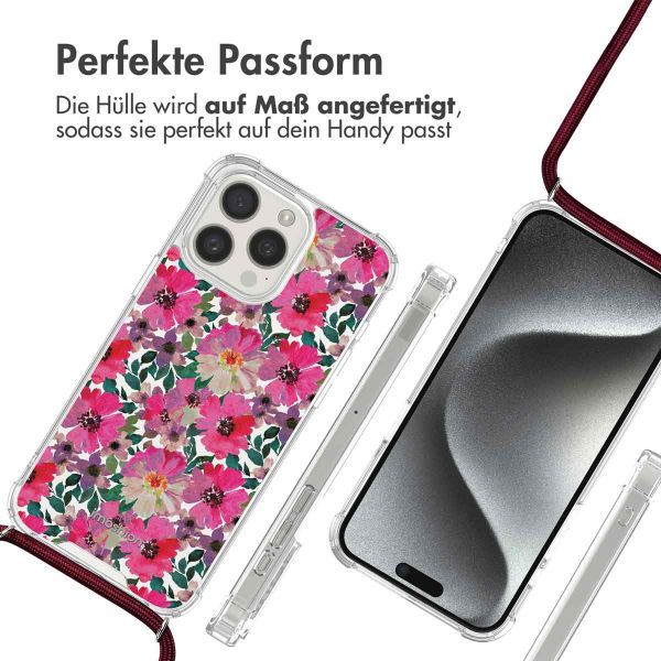 imoshion Design Hülle mit Band für das iPhone 15 Pro Max - Flower Water