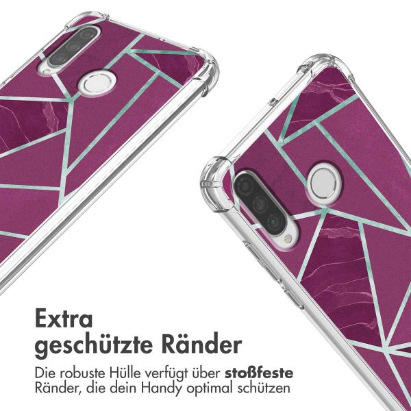 imoshion Design Hülle mit Band für das Huawei P30 Lite - Bordeaux Graphic