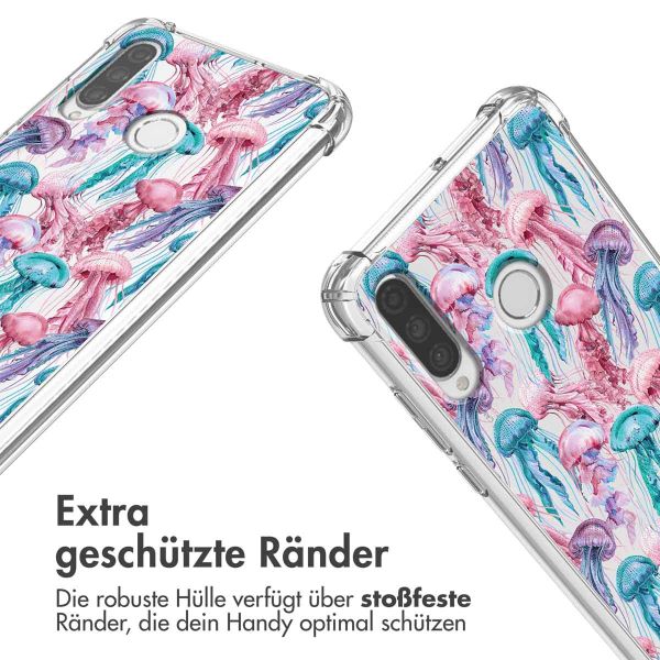 imoshion Design Hülle mit Band für das Huawei P30 Lite - Jellyfish Watercolor