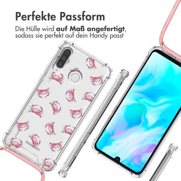 imoshion Design Hülle mit Band für das Huawei P30 Lite - Crab Watercolor