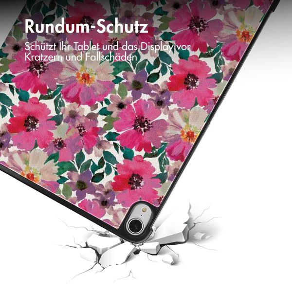 imoshion Design Trifold Klapphülle für das iPad Air 13 Zoll (2024) M2 - Floral Watercolor