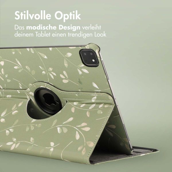 imoshion 360° drehbare Design Klapphülle für das iPad Pro 13 (2024) M4 - Green Flowers