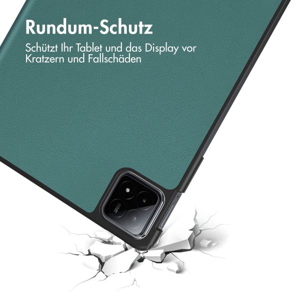 iMoshion Trifold Klapphülle Schwarz für das Xiaomi Pad 6S Pro 12.4 - Dunkelgrün