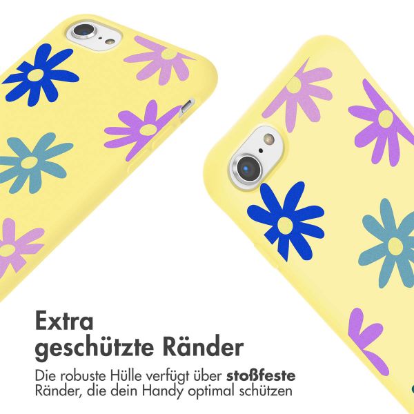 imoshion Silikonhülle design mit Band für das iPhone SE (2022 / 2020) / 8 / 7 - Yellow Flower Distance