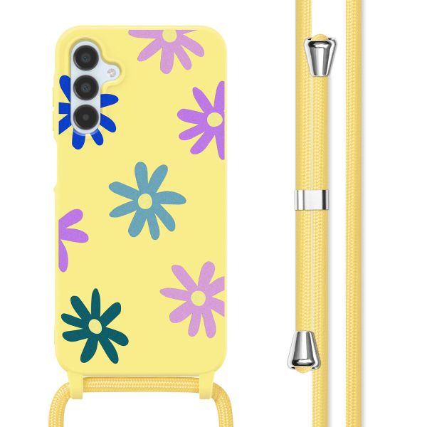 imoshion Silikonhülle design mit Band für das Samsung Galaxy A15 (5G/4G) - Yellow Flower Distance