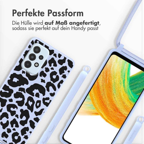 imoshion Silikonhülle design mit Band für das Samsung Galaxy A33 - Animal Lila