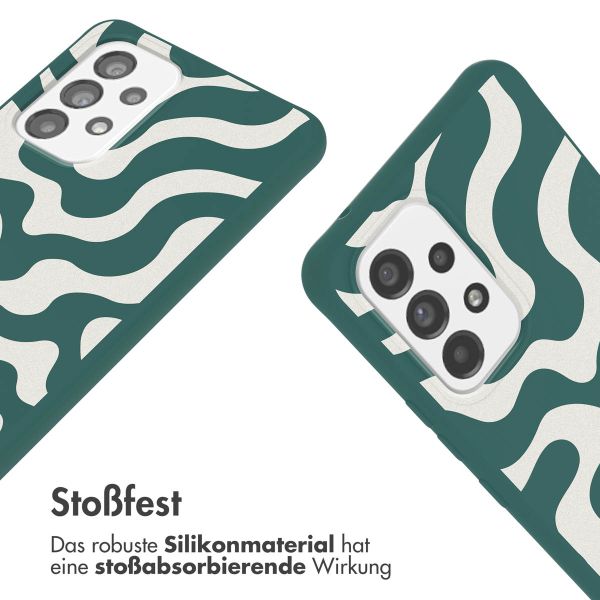 imoshion Silikonhülle design mit Band für das Samsung Galaxy A53 - Petrol Green Groovy