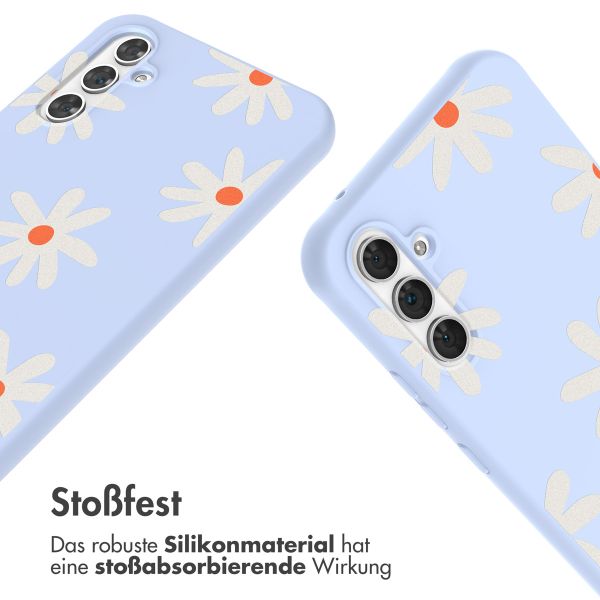 imoshion Silikonhülle design mit Band für das Samsung Galaxy A54 (5G) - Lila Flower Distance