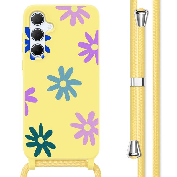 imoshion Silikonhülle design mit Band für das Samsung Galaxy A55 - Yellow Flower Distance