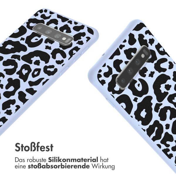 imoshion Silikonhülle design mit Band für das Samsung Galaxy S10 - Animal Lila