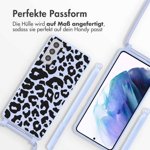 imoshion Silikonhülle design mit Band für das Samsung Galaxy S21 Plus - Animal Lila