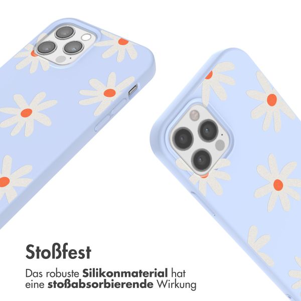 imoshion Silikonhülle design mit Band für das iPhone 12 (Pro) - Lila Flower Distance