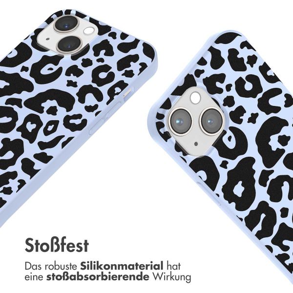 imoshion Silikonhülle design mit Band für das iPhone 13 - Animal Lila