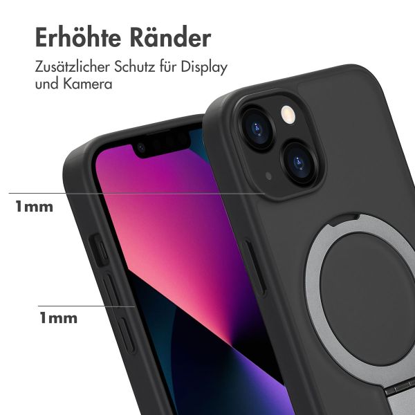 Accezz Ring Stand Backcover mit MagSafe für das iPhone 14 - Schwarz