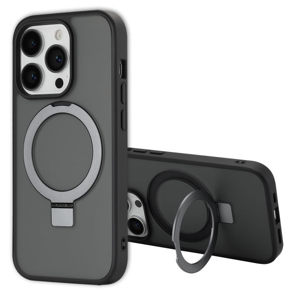 Accezz Ring Stand Backcover mit MagSafe für das iPhone 14 Pro - Schwarz