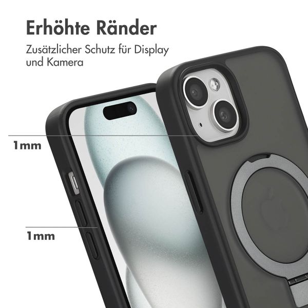 Accezz Ring Stand Backcover mit MagSafe für das iPhone 15 - Schwarz