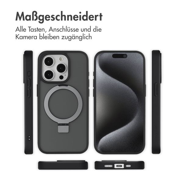 Accezz Ring Stand Backcover mit MagSafe für das iPhone 15 Pro - Schwarz