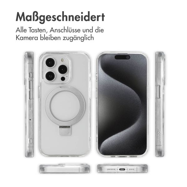 Accezz Ring Stand Backcover mit MagSafe für das iPhone 15 Pro - Transparent