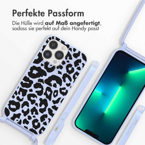 imoshion Silikonhülle design mit Band für das iPhone 13 Pro Max - Animal Lila