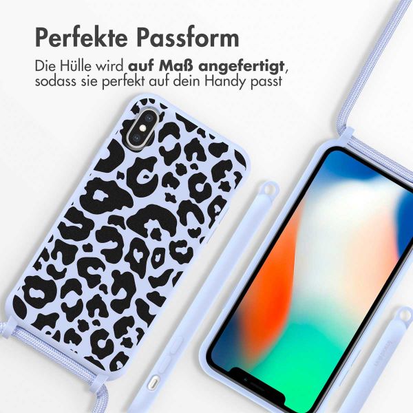 imoshion Silikonhülle design mit Band für das iPhone X / Xs - Animal Lila