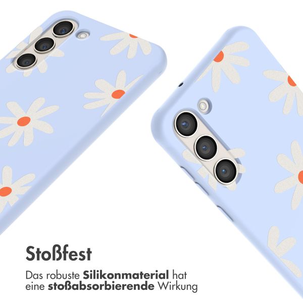 imoshion Silikonhülle design mit Band für das Samsung Galaxy S23 - Lila Flower Distance