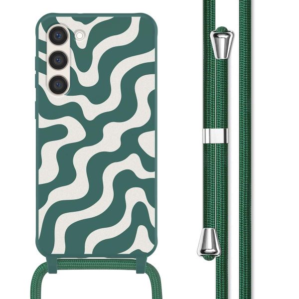 imoshion Silikonhülle design mit Band für das Samsung Galaxy S23 Plus - Petrol Green Groovy