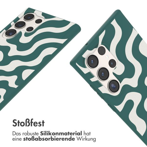 imoshion Silikonhülle design mit Band für das Samsung Galaxy S23 Ultra - Petrol Green Groovy