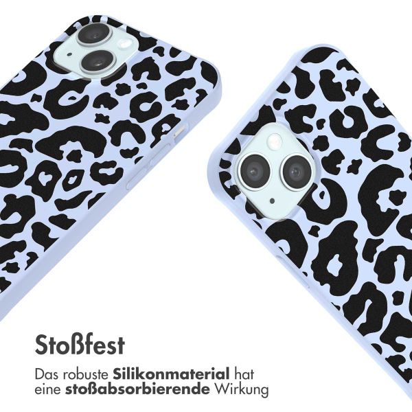 imoshion Silikonhülle design mit Band für das iPhone 15 - Animal Lila