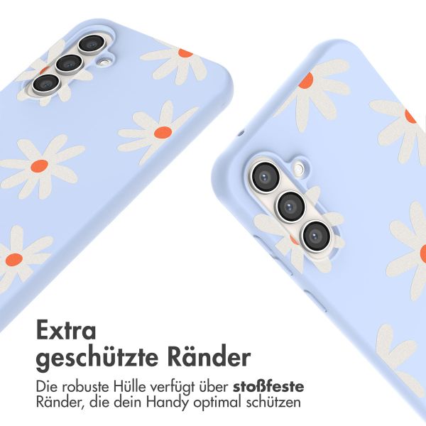 imoshion Silikonhülle design mit Band für das Samsung Galaxy S23 FE - Lila Flower Distance