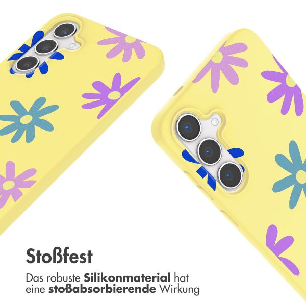 imoshion Silikonhülle design mit Band für das Samsung Galaxy S24 - Yellow Flower Distance