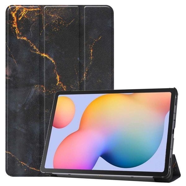 iMoshion Design Trifold Klapphülle für das Samsung Galaxy Tab S6 Lite (2020-2024) - Black Marble