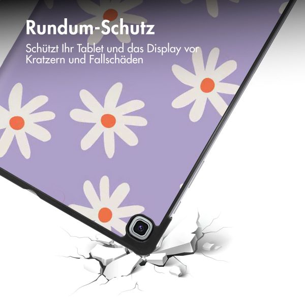 iMoshion Design Trifold Klapphülle für das Samsung Galaxy Tab S6 Lite (2020-2024) - Flower Distance
